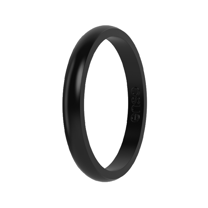 Stackable Silicone Ring - Obsidian