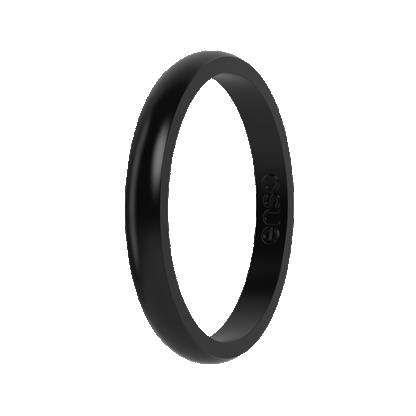 Stackable Silicone Ring - Obsidian