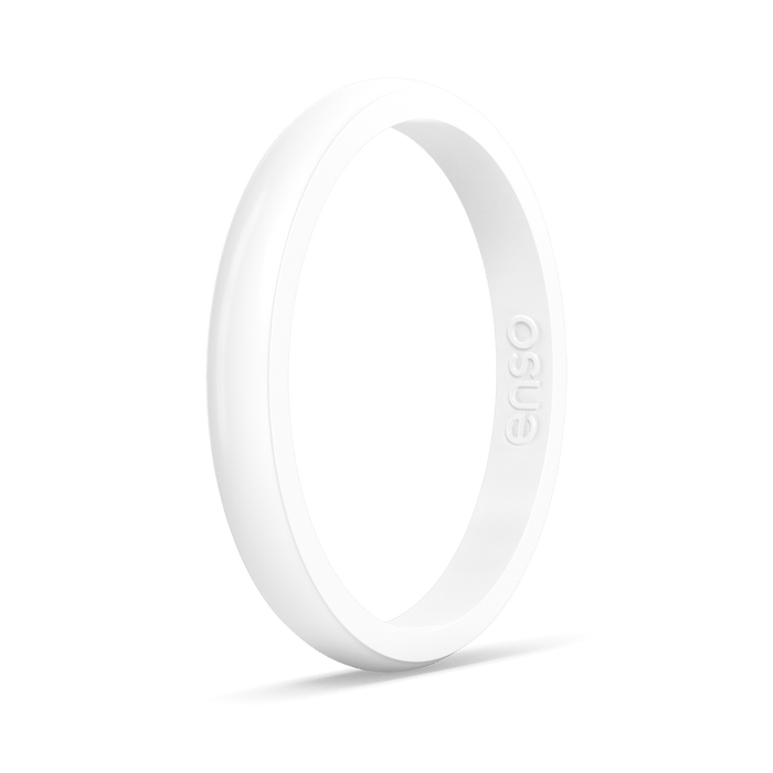 Stackable Silicone Ring - White
