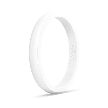 Stackable Silicone Ring - White