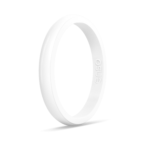 Stackable Silicone Ring - White