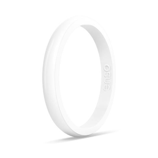 Stackable Silicone Ring - White