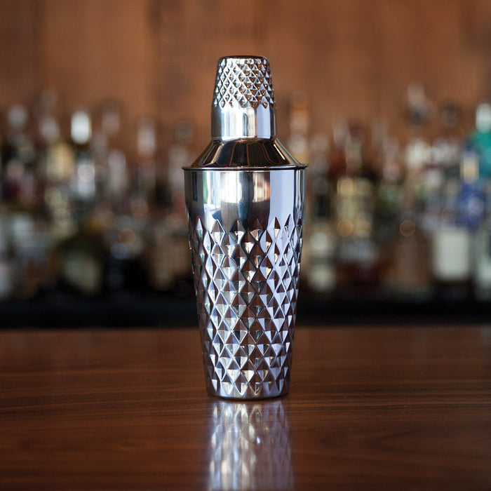 STAINLESS STEEL FACETED COCKTAIL SHAKER