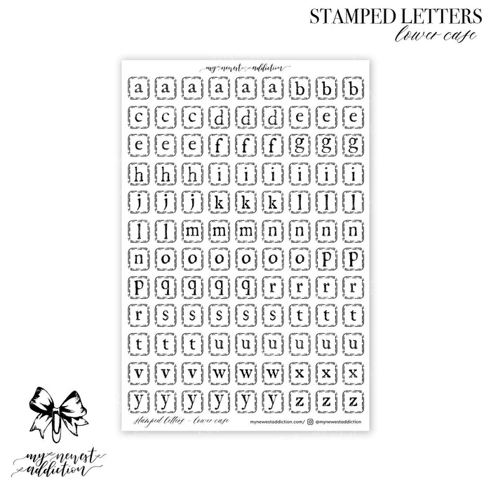 Stamped Letters | Lower Case