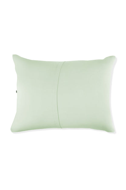 Back of the Standard Pillowcase in Basil showing the envelope closure
