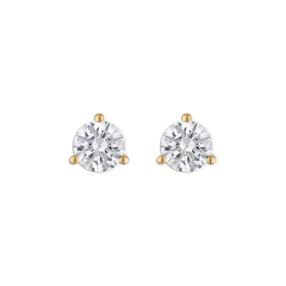 Staple Round Stud - 14k vermeil prong set round lab gemstone stud earring