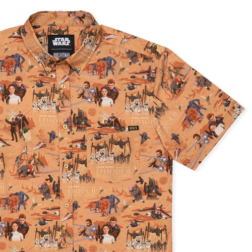 RSVLTS XS RSVLTS® Star Wars "Attack of the Clones Bedsheets (Orange)"_ KUNUFLEX Short Sleeve Shirt Star Wars "Attack of the Clones Bedsheets (Orange)"_ KUNUFLEX Short Sleeve Shirt