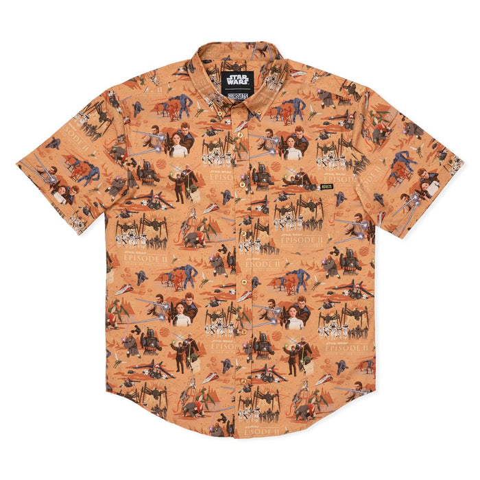 RSVLTS RSVLTS® Star Wars "Attack of the Clones Bedsheets (Orange)"_ KUNUFLEX Short Sleeve Shirt Star Wars "Attack of the Clones Bedsheets (Orange)"_ KUNUFLEX Short Sleeve Shirt