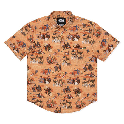 RSVLTS RSVLTS® Star Wars "Attack of the Clones Bedsheets (Orange)"_ KUNUFLEX Short Sleeve Shirt Star Wars "Attack of the Clones Bedsheets (Orange)"_ KUNUFLEX Short Sleeve Shirt