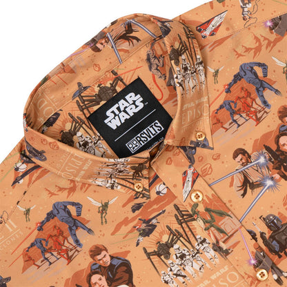 RSVLTS RSVLTS® Star Wars "Attack of the Clones Bedsheets (Orange)"_ KUNUFLEX Short Sleeve Shirt Star Wars "Attack of the Clones Bedsheets (Orange)"_ KUNUFLEX Short Sleeve Shirt