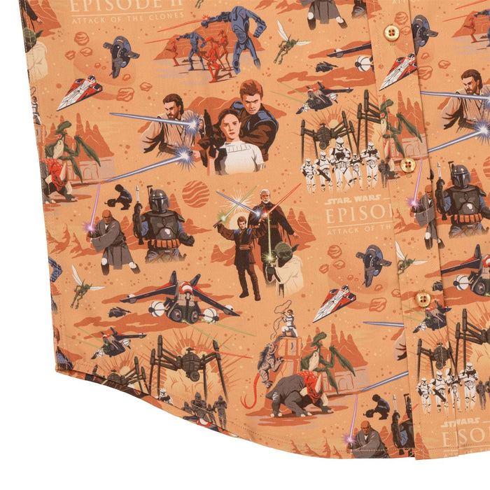 RSVLTS RSVLTS® Star Wars "Attack of the Clones Bedsheets (Orange)"_ KUNUFLEX Short Sleeve Shirt Star Wars "Attack of the Clones Bedsheets (Orange)"_ KUNUFLEX Short Sleeve Shirt