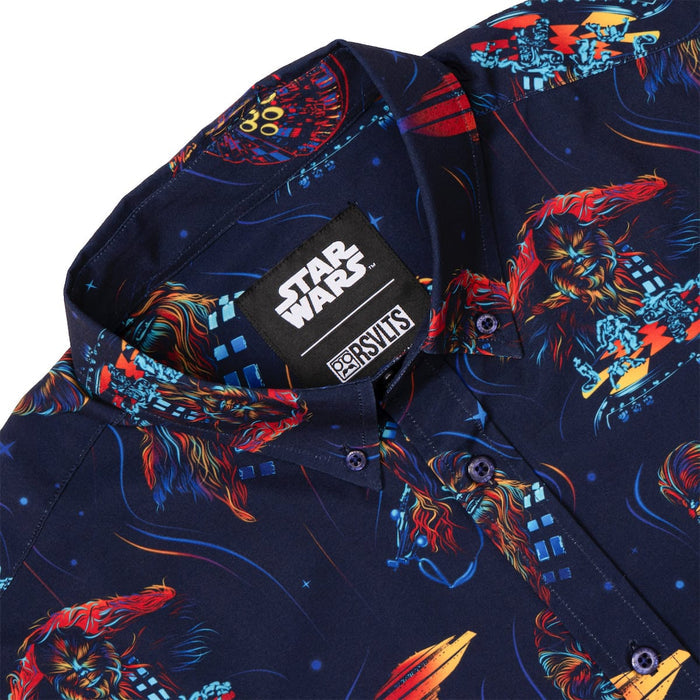 RSVLTS RSVLTS® Star Wars "Chewie Neon"_ KUNUFLEX Short Sleeve Shirt Star Wars "Chewie Neon"_ KUNUFLEX Short Sleeve Shirt