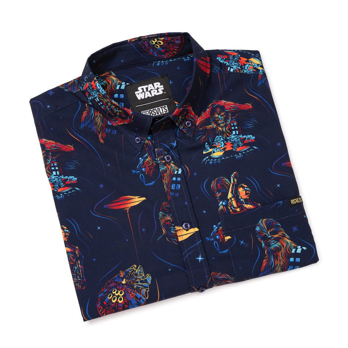 RSVLTS RSVLTS® Star Wars "Chewie Neon"_ KUNUFLEX Short Sleeve Shirt Star Wars "Chewie Neon"_ KUNUFLEX Short Sleeve Shirt