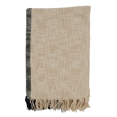 STRIPED THROW NATURAL 50X60