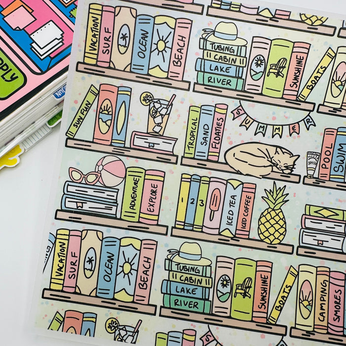Summer Bookshelf Vellum Pocket Dashboard