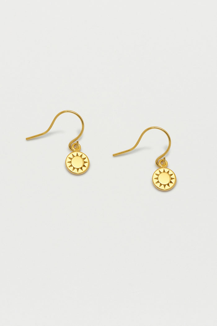 Sun Charm Drop Earrings