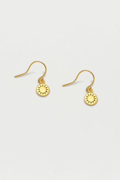 Sun Charm Drop Earrings
