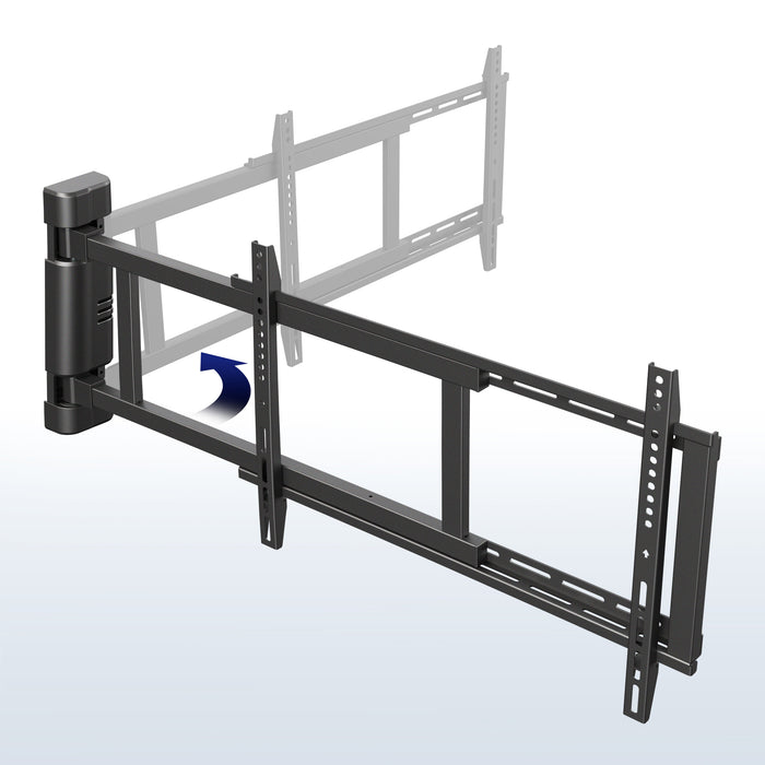 Swing Wall Mount for 32” to 75” TVs on a blue and white gradient background