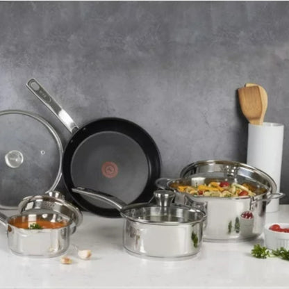 T-FAL Unlimited Stainless Steel 10Pc Cookware Set - H868SA54