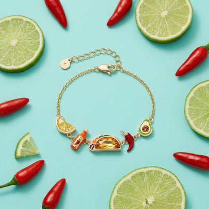Taco Inline Charm Bracelet
