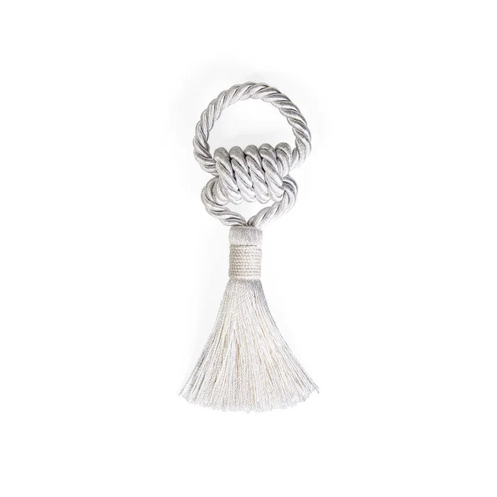 TASSEL NAPKIN RING SET 4-WHITE