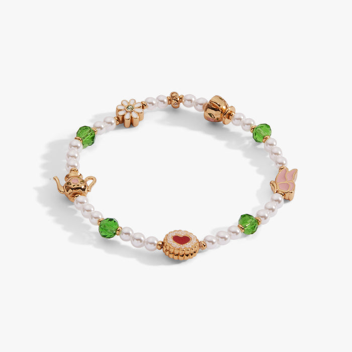 Tea Party Beaded Stretch Bracelet