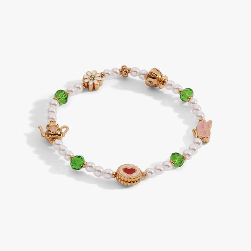 Tea Party Beaded Stretch Bracelet