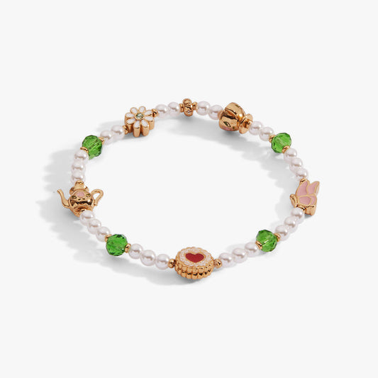 Tea Party Beaded Stretch Bracelet