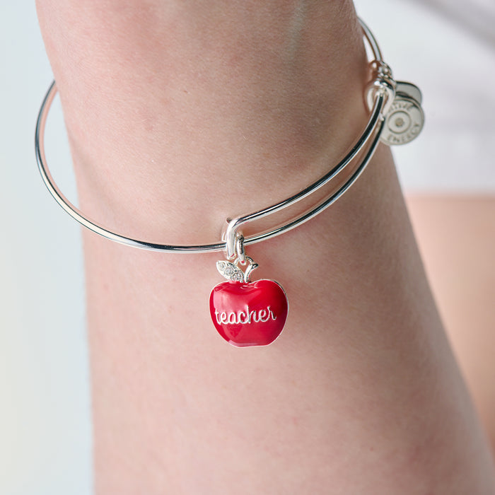 Teacher 'Grow, Inspire, Love' Apple Charm Bangle
