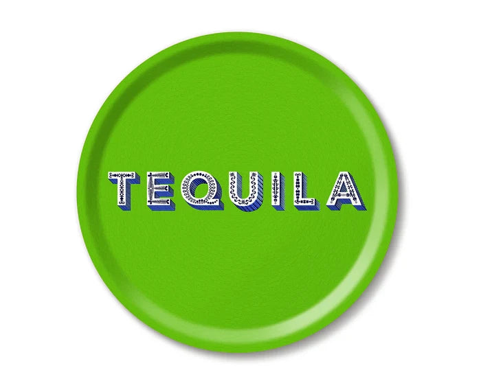 TEQUILA GREEN ROUND TRAY 31CM