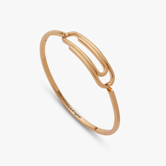 'Thanks For Holding Us All Together' Paperclip Tension Bangle