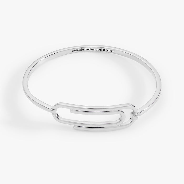 'Thanks For Holding Us All Together' Paperclip Tension Bangle