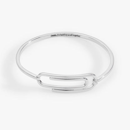 'Thanks For Holding Us All Together' Paperclip Tension Bangle