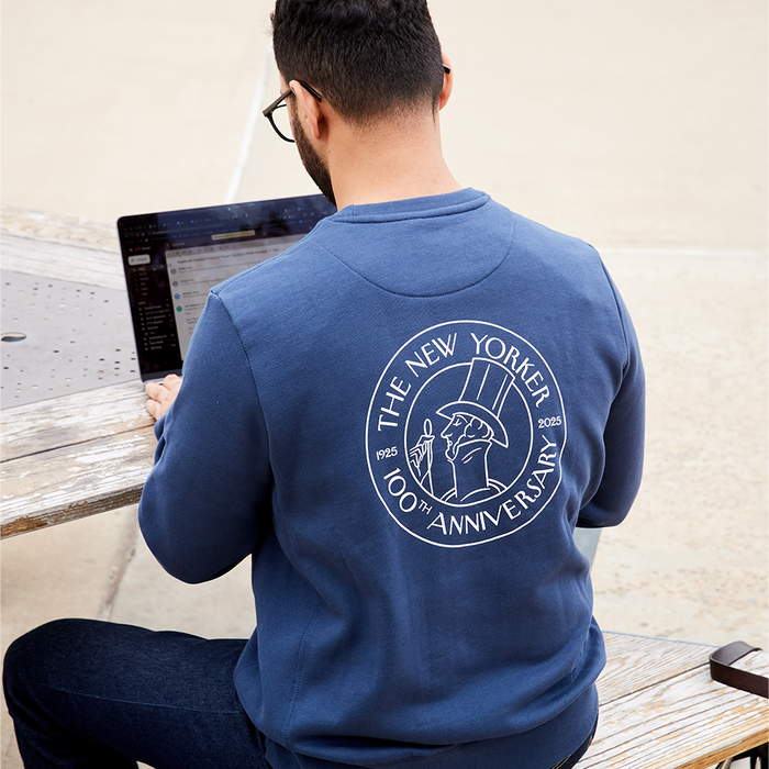 The 100th Anniversary Crewneck in Navy