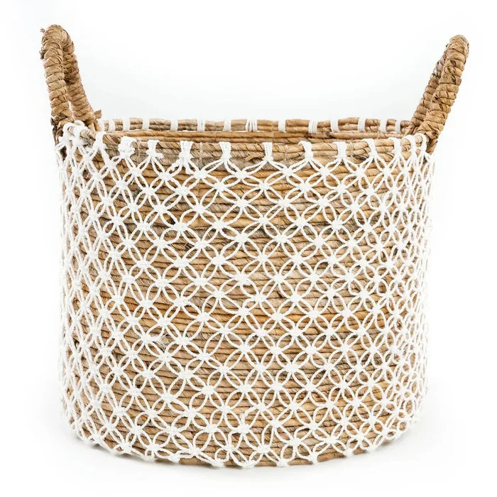 THE CROSSED STITCHED MACRAME BASKET- L
