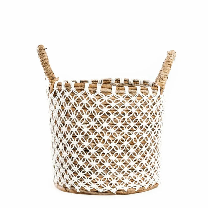 THE CROSSED STITCHED MACRAME BASKET- S