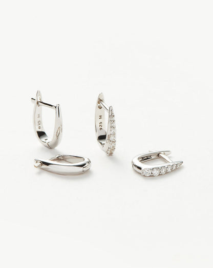 Claw Huggies Earring Set Layering Sets Missoma Sterling Silver/Pavé