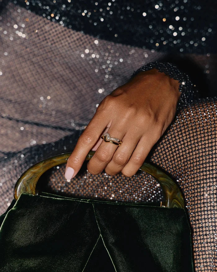 Molten Stacking Ring Set | 18k Gold Vermeil/Cubic Zirconia Rings Missoma
