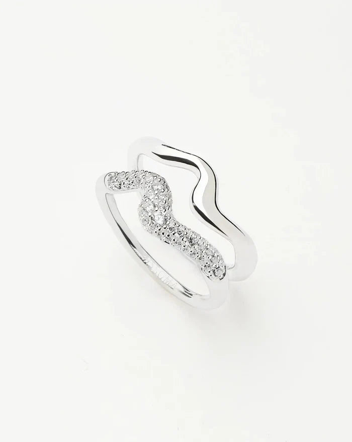 Molten Stacking Ring Set | Sterling Silver Layering Sets Missoma