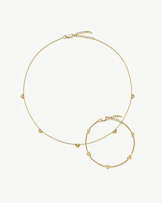 Molten Heart Mini Charm Choker & Bracelet Set | 18k Gold Vermeil Layering Sets Missoma