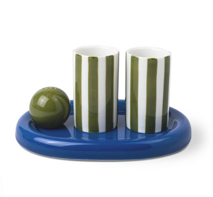 THE LILY MAE CERAMIC TEQUILA SHOT GLASS SET-COBALT+OLIVE