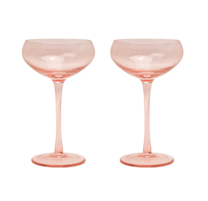 THE LOU COUPE GLASS-SET OF 2 BLUSH