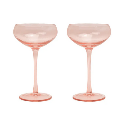 THE LOU COUPE GLASS-SET OF 2 BLUSH