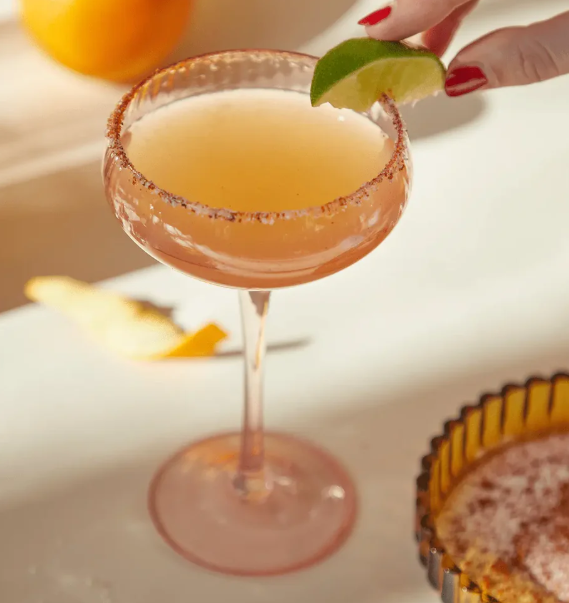 THE LOU COUPE GLASS-SET OF 2 BLUSH