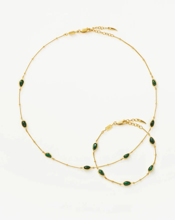 Iconic Magma Gemstone Choker & Bracelet Set | 18k Gold Vermeil/Malachite Bracelets Missoma