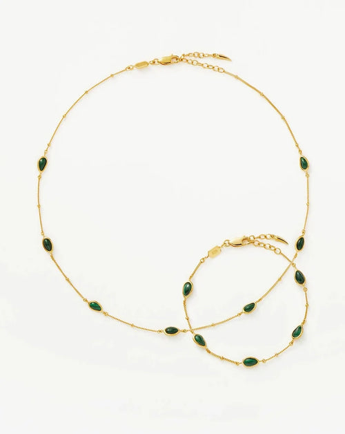 Iconic Magma Gemstone Choker & Bracelet Set | 18k Gold Vermeil/Malachite Bracelets Missoma
