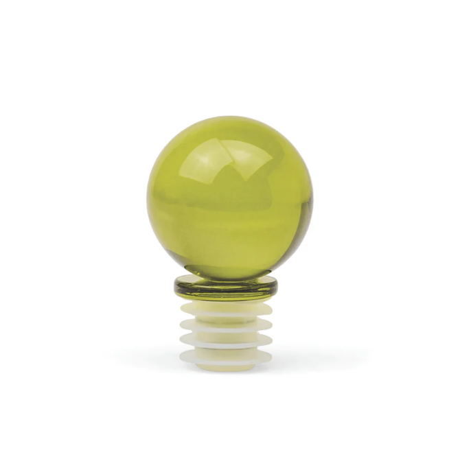 THE MOONY GLASS BOTTLE STOPPER- OLIVE