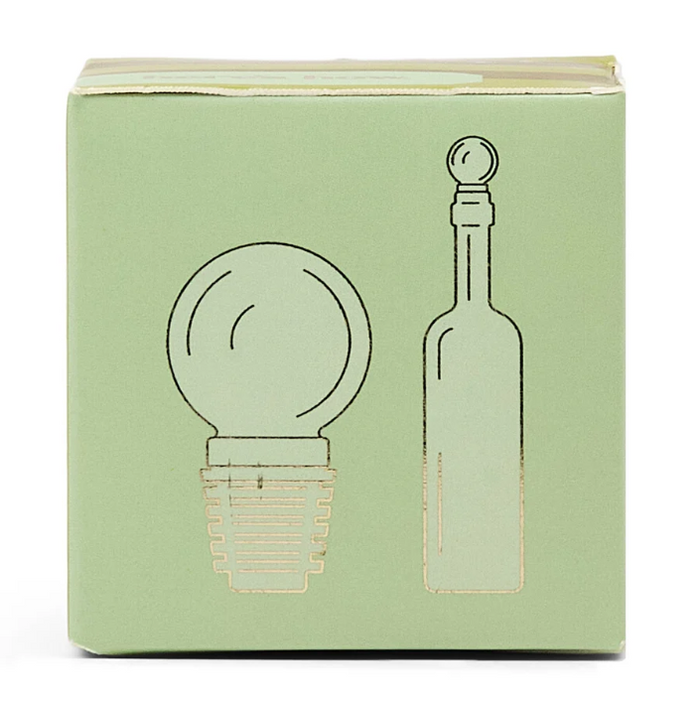 THE MOONY GLASS BOTTLE STOPPER- OLIVE