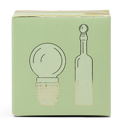 THE MOONY GLASS BOTTLE STOPPER- OLIVE