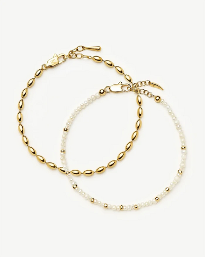 The Pearl-fect Bracelet Set | 18k Gold Plated Bracelets Missoma